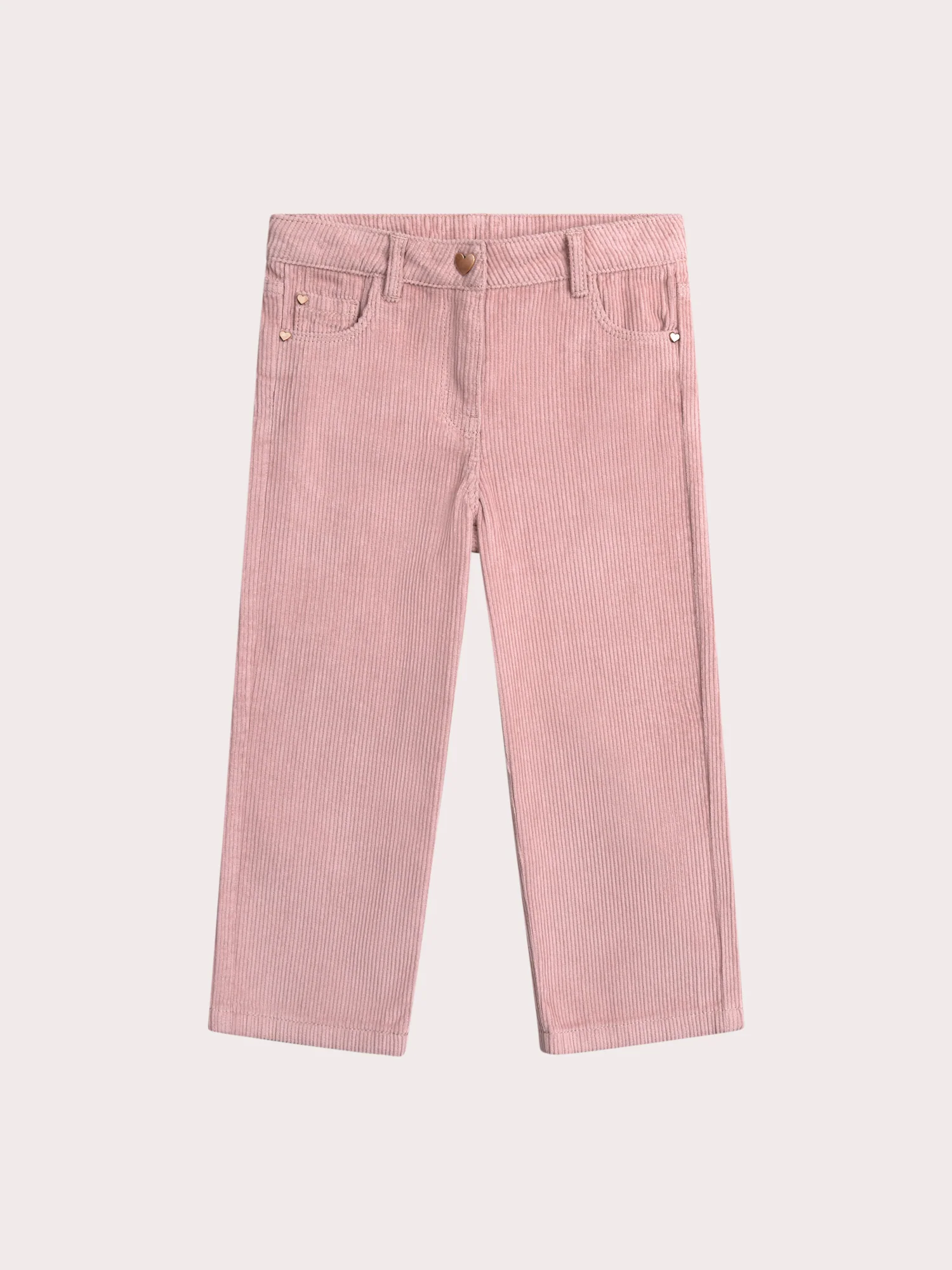 Pantalon rose en velours côtelé