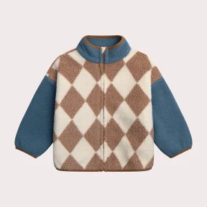 Veste effet mouton à carreaux