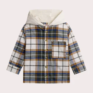 Chemise en flanelle à carreaux avec capuche