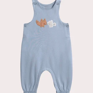 Salopette naissance bleue à motif fantaisie pour garçon