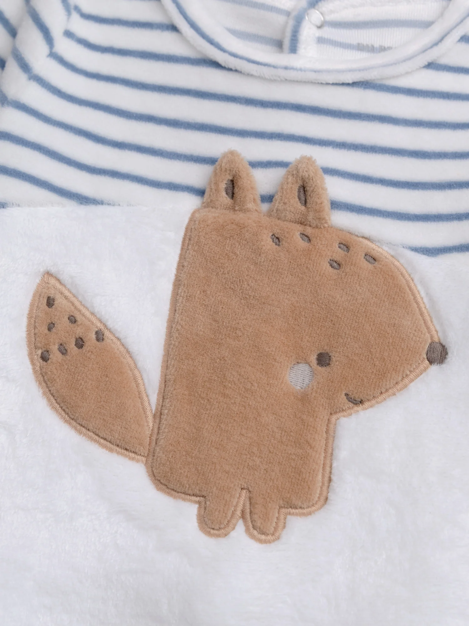 Grenouillère de naissance blanche motif renard pour bébé garçon – Image 2