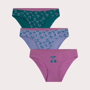 Lot de 3 culottes cerises pour enfant fille