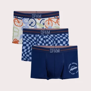 Lot de 3 boxers véhicules pour enfant garçon