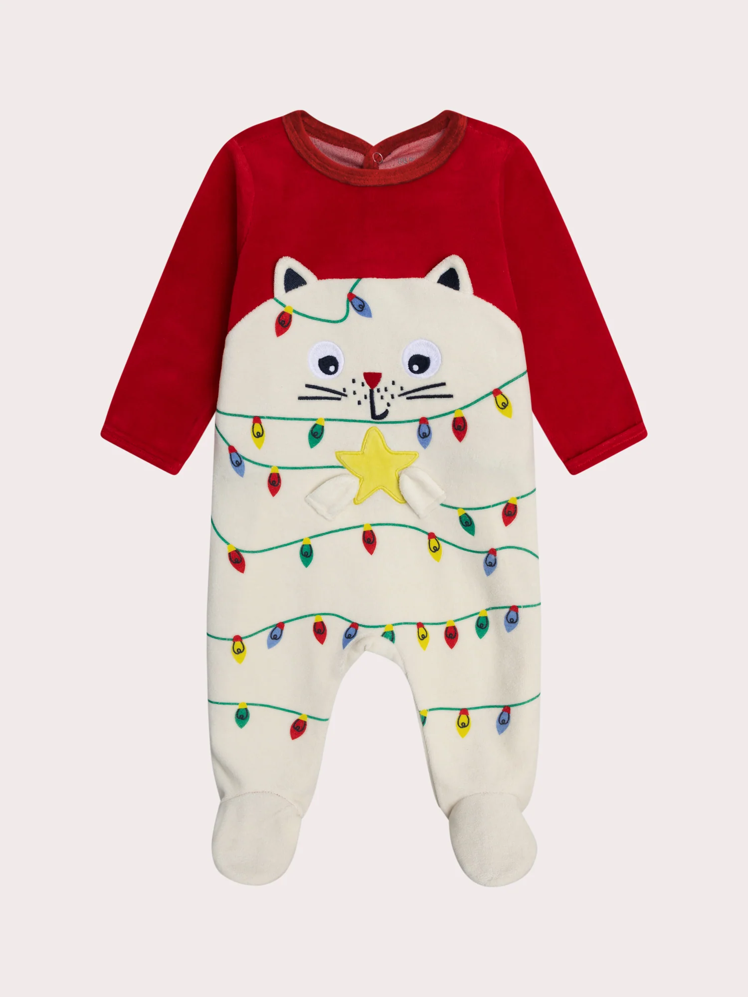 Grenouillère chat de Noël pour bébé garçon