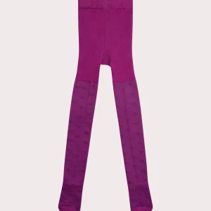 Collant violet à coeurs pour fille