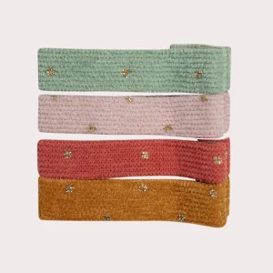 Lot de 4 barrettes en velours brillantes pour fille