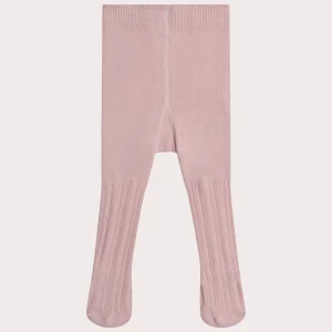 Collant rose côtelé bébé fille