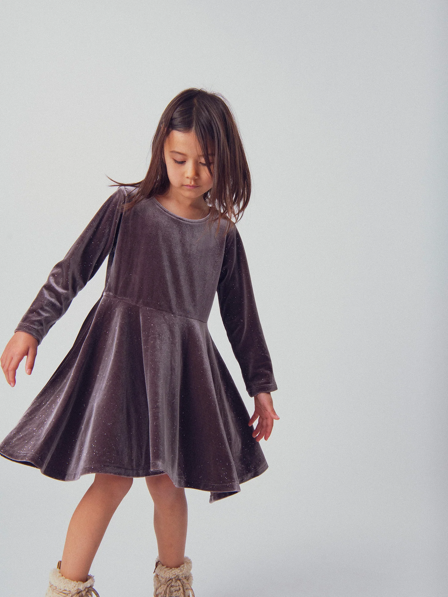 Robe en velours lisse pailleté – Image 2