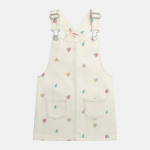 Robe-salopette imprimé coeur pour fille