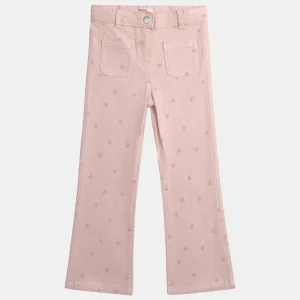 Pantalon rose imprimé cœur pour fille