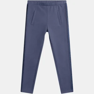 Pantalon bleu à bandes pailletées pour fille