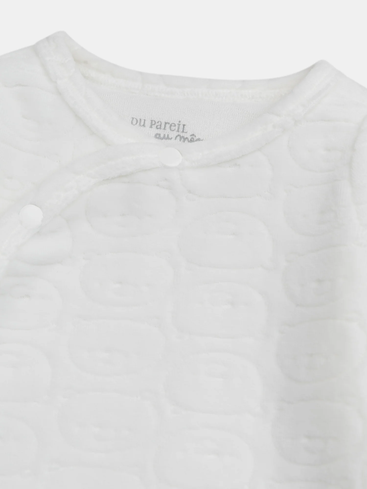 Grenouillère naissance à motif fantaisie blanc – Image 2