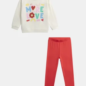 Pyjama écru à motif « MORE LOVE » pour fille
