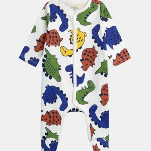 Grenouillère écrue imprimée all-over dinosaures pour bébé garçon