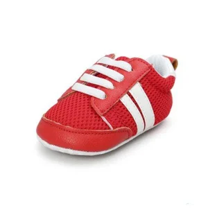 Baskets basses lignées à lacets