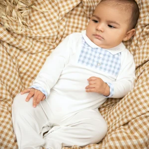 Pyjama vichy ciel et blanc