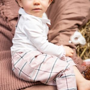 Pantalon carreaux rose