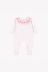 Pyjama Rose pâle col broderies fleurs babygirl Tartine et Chocolat