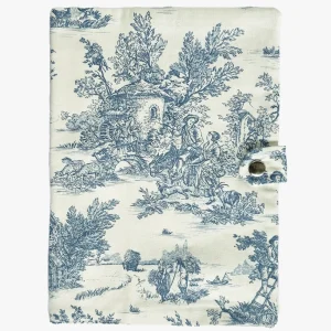 Protège carnet de santé Toile de jouy bleue