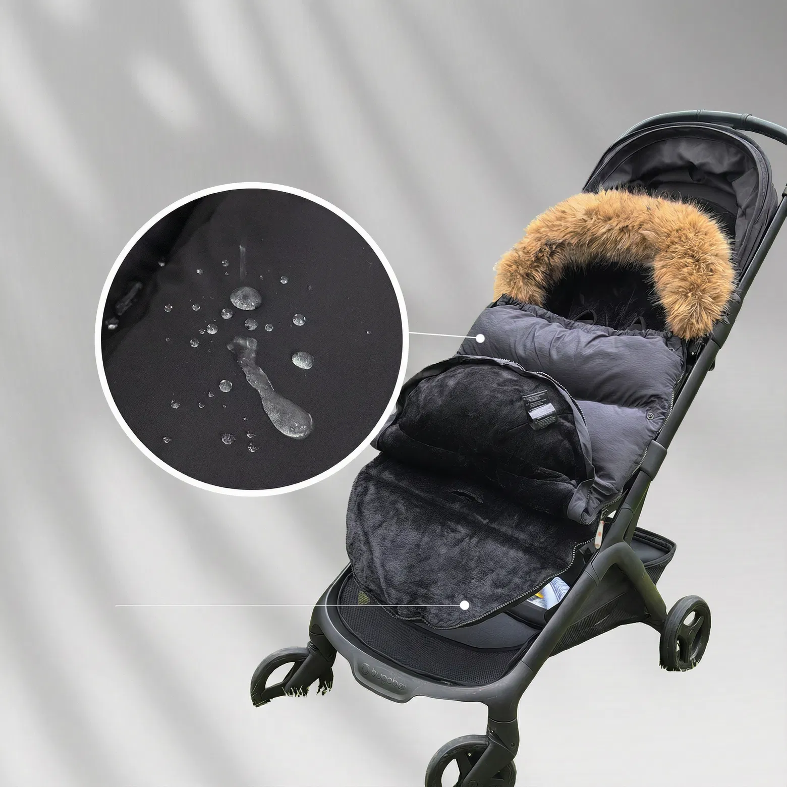 Chancelière de poussette | Hiver Confort Noir – Image 6