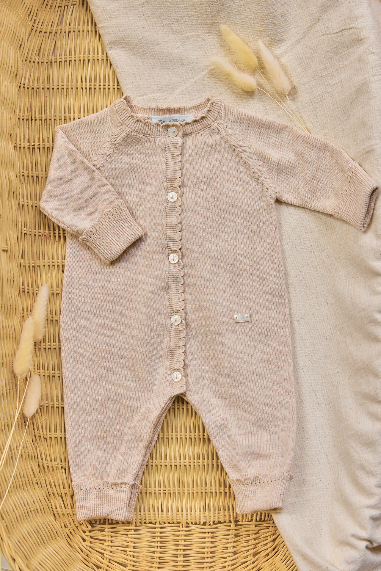 Combinaison beige chiné coton babygirl Tartine et chocolat E26