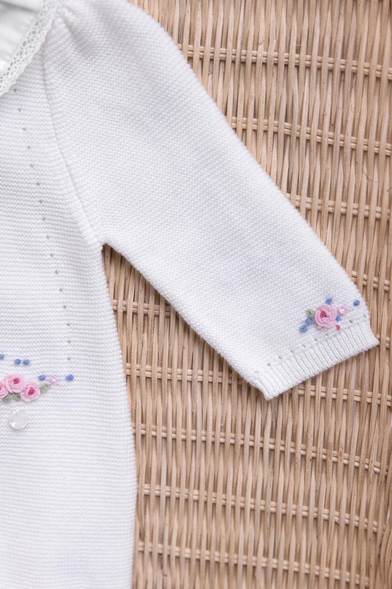 Combinaison longue écru coton fleur babygirl Tartine et chocolat E26 – Image 3