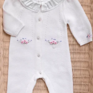 Combinaison longue écru coton fleur babygirl Tartine et chocolat E26