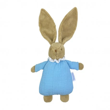 Doudou Lapin en coton Bio Bleu ciel Trousselier