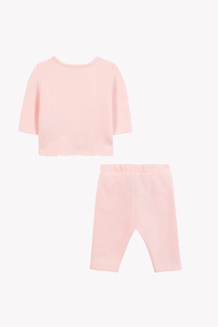 Ensemble de jogging rose pâle coton babygirl Tartine et Chocolat E26 – Image 3
