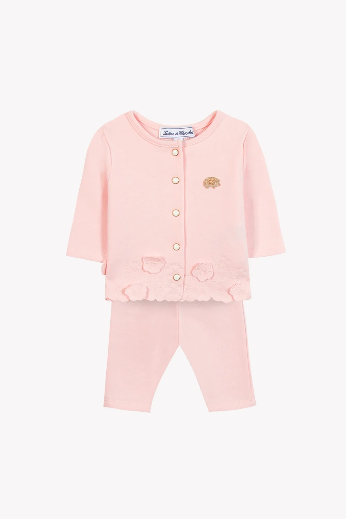 Ensemble de jogging rose pâle coton babygirl Tartine et Chocolat E26 – Image 2
