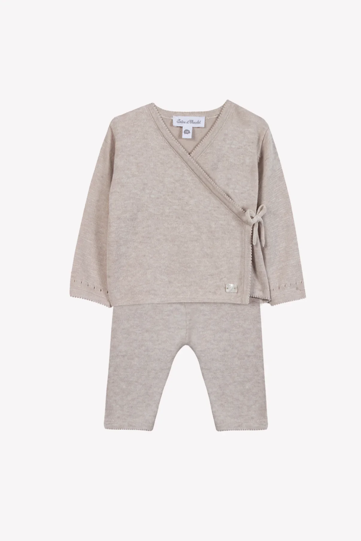 Ensemble long beige chiné cache cœur unisexe Tartine et Chocolat E26 – Image 3