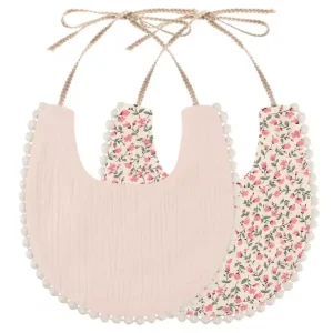 Bavoir bandana petites fleurs réversible