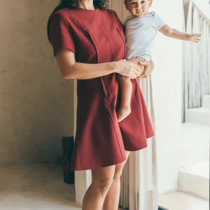 Robe d'allaitement bordeaux GABRIEL