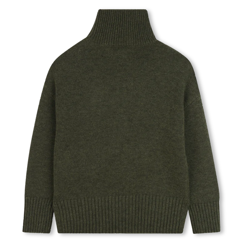 Pull en laine kaki chiné col montant fille Zadig & Voltaire H25 – Image 3