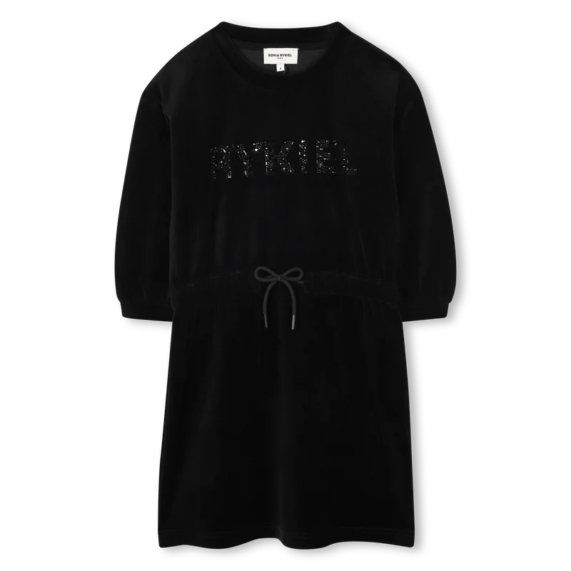 Robe en velours noir fille Sonia Rykiel H25