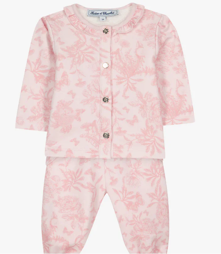 Ensemble de jogging imprimé Toile de Jouy babygirl Tartine et Chocolat E26