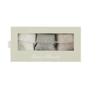 Coffret Chaussettes babyboy chiné beige Tartine et Chocolat