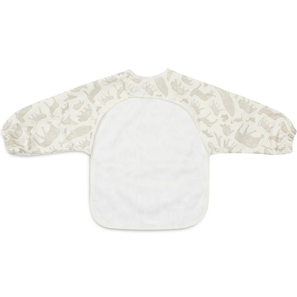 Bavoir à manches - Animals olive green – Image 2