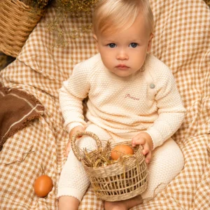 Ensemble maille nid d'abeille