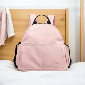 Sac à langer en cuir | Rose