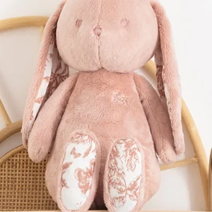 Augustin le lapin Toile de Jouy Rose Thé Tartine et Chocolat
