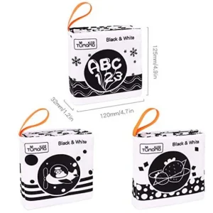 3 livres en tissu doux pour bébé