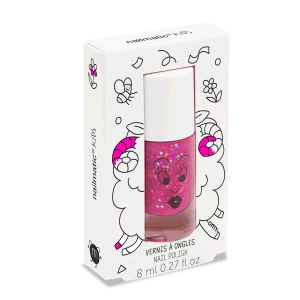 Vernis enfant base eau - Sheepy - framboise transparent pailleté Nailmatic